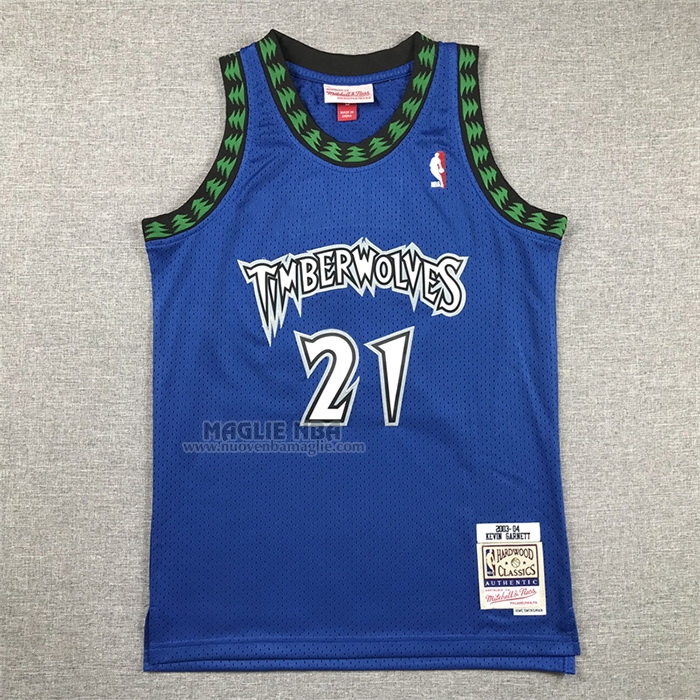 Maglia
 Kevin Garnett NO 21 Bambino
 Minnesota Timberwolves Hardwood Classics Throwback 2003-04 Blu

